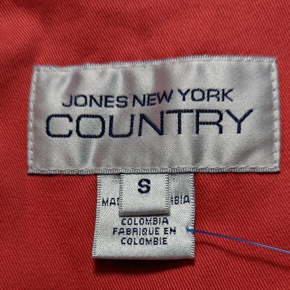 JONES NEW YORK COUNTRY Cotton Button Front Denim Jacket Coral Size Small - Picture 2 of 16